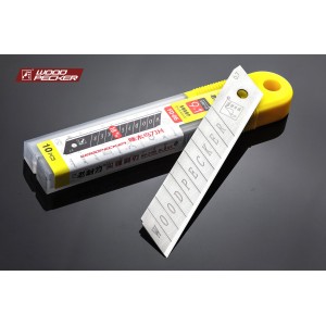 Леза для будівельного ножа 18 мм Woodpecker ультра міцні 0,7 мм сірі 10 шт FD-06