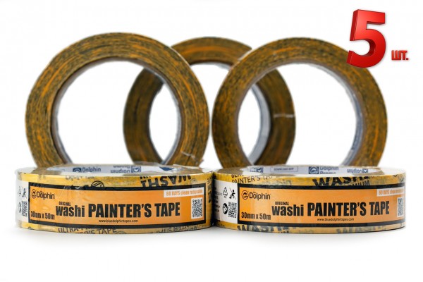 Малярна стрічка (скотч) Blue Dolphin 30мм х 50м WASHI XF7 ULTRA PREMIUM