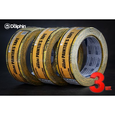 Малярна стрічка (скотч) 38мм х 50м Blue Dolphin WASHI XF7 рисовий папір 3 шт