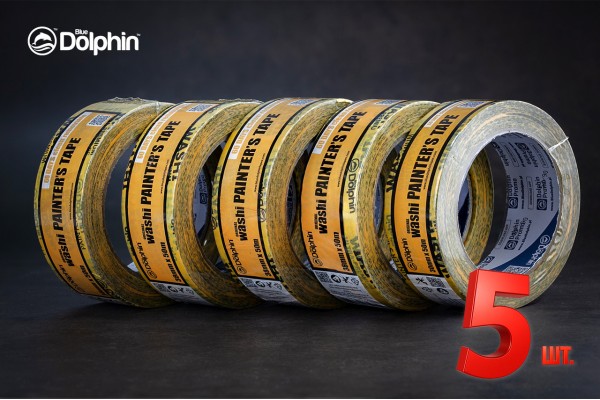 Малярна стрічка (скотч) Blue Dolphin 38мм х 50м WASHI XF7