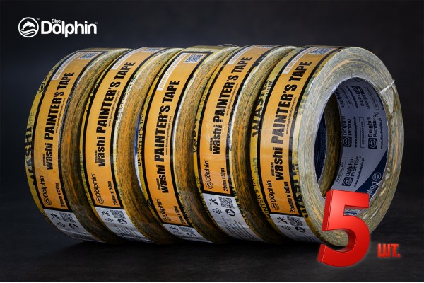 Малярна стрічка (скотч) Blue Dolphin 25мм х 50м WASHI XF7