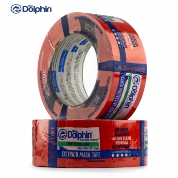 Малярная лента ПВХ (скотч) Blue Dolphin CONTRACTOR 48 мм х 50 м красная (60 дней)