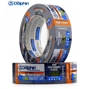 Малярна стрічка ПВХ (скотч) Blue Dolphin HYBRID гібридна 36 мм х 41 м синя (30 днів)