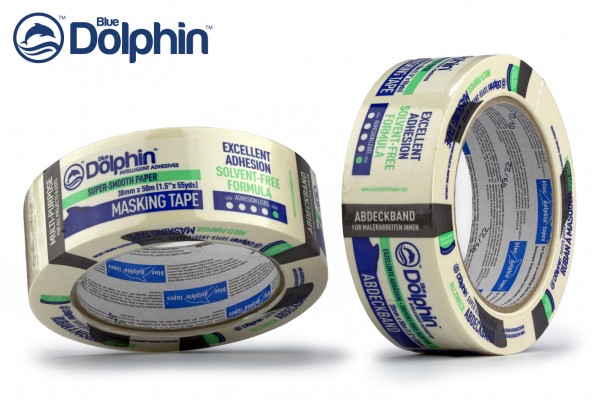 Малярная лента (скотч) Blue Dolphin маскирующая белая 48 мм х 50 м
