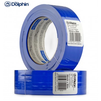 Малярна стрічка ПВХ (скотч) Blue Dolphin TARP&STUCCO 38 мм х 50 м синя (30днів)