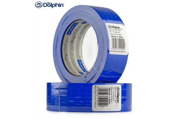 Малярная лента ПВХ (скотч) Blue Dolphin TARP&STUCCO 38 мм х 50 м синяя (30дней)