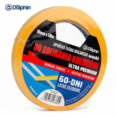 Малярная лента (скотч) Blue Dolphin WASHI XF7 рисовая бумага 10 мм х 50 м