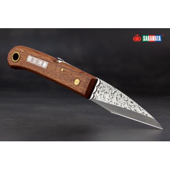 Нож строительный складной Sagawata Kiridashi  лезвие 100 мм, травление – “ЛЕДОКОЛ”, нержавеющая сталь