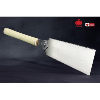 Пила ручна японська Ryoba для дерева 240 мм GYOKUCHO BLUE HARD KOMAME двостороння  20/11-7 Tpi ручка ротанг