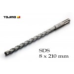 Бур по бетону 8х210 мм TAJIMA SDS Pro+ вольфрам-кобальтові