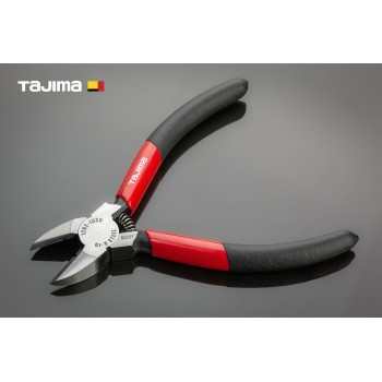 Міні діагональні кусачки бокорізи 125 мм TAJIMA Premium (Японія) CrV, вигнуті губки, універсальні