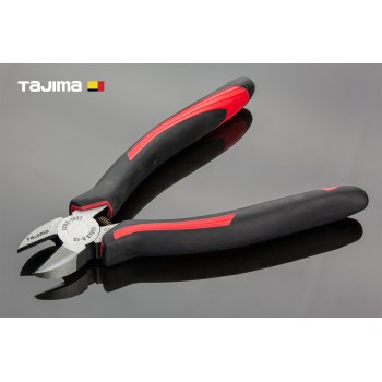 Діагональні кусачки бокорізи 180 мм TAJIMA Premium (Японія) CrV, вигнуті губки, універсальні