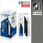 Лезвия для ножа 18 мм Woodpecker FD-N50A серые 30° 10шт