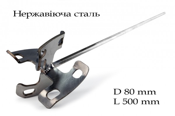 Насадка вінчик для міксера HEX шестигранник Ø80х520 мм нерж. сталь