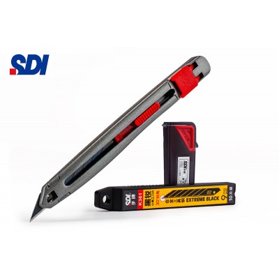 Ніж будівельний 9 мм в наборі з лезами оцинкований SDI 3006CА