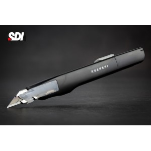Нож канцелярский 9 мм угол 30° черный, автофиксатор SDI 0443C-K