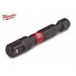 Перехідник Milwaukee SHOCKWAVE з 1/4" HEX на 1/4"квадратний хвостовик