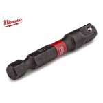 Переходник Milwaukee SHOCKWAVE с 1/4"HEX на 1/4" квадратный хвостовик