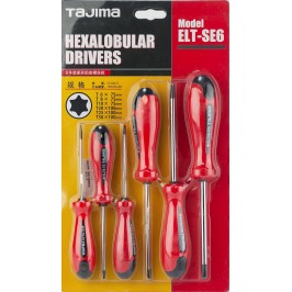 Набір викруток Tajima магнітні Torx (Т6,Т8,Т10,Т20,Т25,T30) (6 штук)