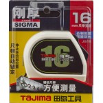 Рулетка строительная TAJIMA SIGMA SS1635 усиленная лента с автостопом 16 мм х 3,5 м