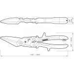 Ножиці по металу ToughBuilt TB-H4-60-SOL, 280 мм подовжені загнуті