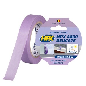 Маскирующая малярная лента HPX 4800 для деликатных поверхностей 19 мм x 50 м фиолетовая