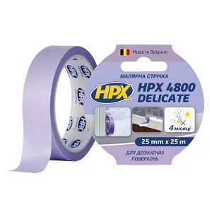 Маскувальна малярна стрічка HPX 4800 для делікатних поверхонь 25 мм x 25 м фіолетова