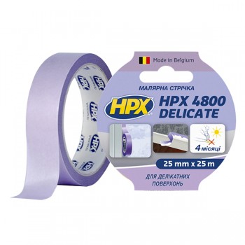 Маскувальна малярна стрічка HPX 4800 для делікатних поверхонь 25 мм x 25 м фіолетова