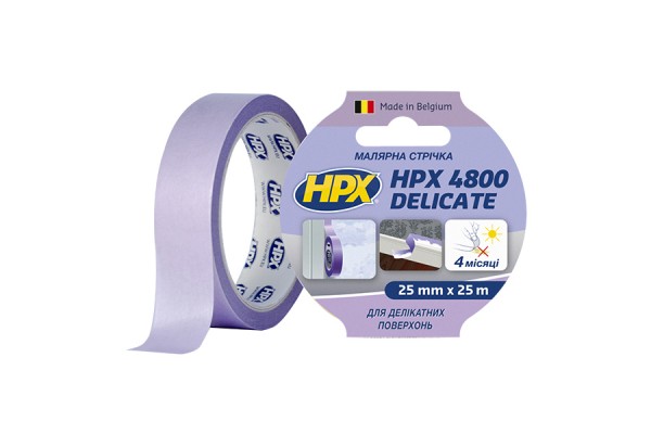 Маскуюча малярна стрічка HPX 4800 для делікатних поверхонь 25 мм x 25 м фіолетова