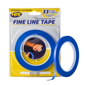 Малярна стрічка HPX FINE LINE для криволінійних форм 6 мм x 33 м темно-синя