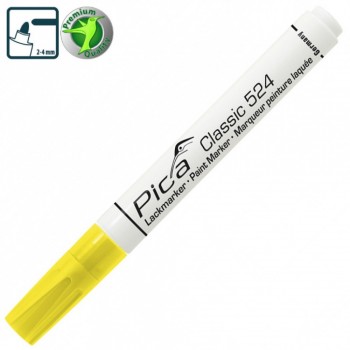 Маркер PICA (пика) Classic Industry Paint Marker жидкий желтый 1-4 мм