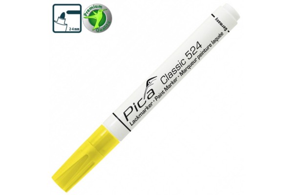 Маркер PICA Classic Industry Paint Marker жидкий желтый 1-4 мм