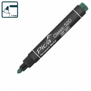 Маркер PICA (пика) Classic Permanent Marker bullet tip перманентный зеленый 1-4 мм