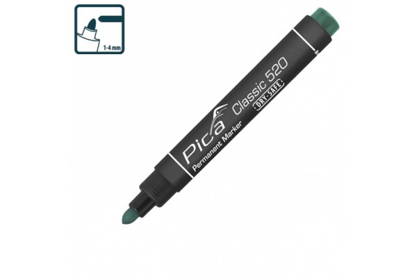 Маркер PICA Classic Permanent Marker bullet tip зелений 1-4 мм