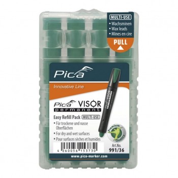 Грифель сменный для маркера сухого PICA (пика) VISOR permanent Long life Industrial Marker зеленый 1-4 мм