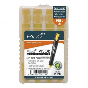Грифель сменный для маркера сухого PICA (пика) VISOR permanent Long life Industrial Marker желтый 1-4 мм