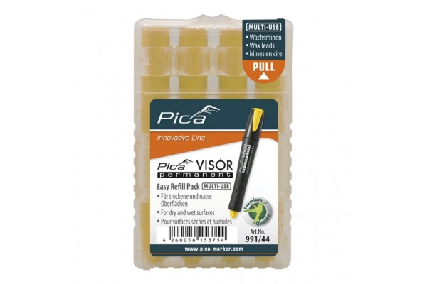 Грифель PICA VISOR permanent Long life Industrial Marker желтый 1-4 мм