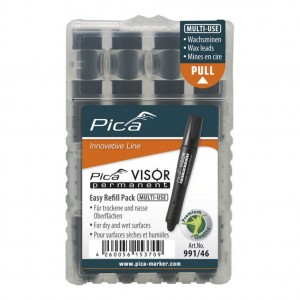 Грифель сменный для маркера сухого PICA (пика) VISOR permanent Long life Industrial Marker черный 1-4 мм