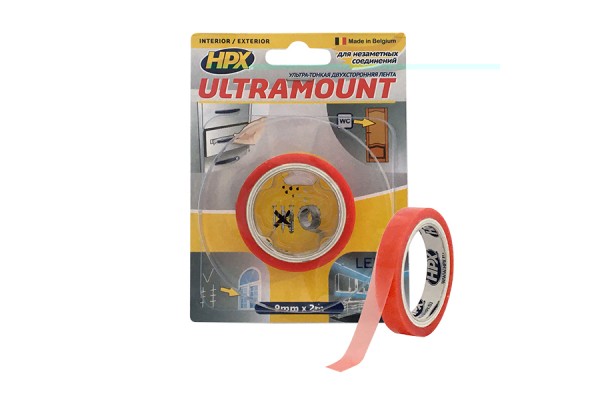 Двостороння монтажна стрічка HPX ULTRA MOUNT 9 мм x 2 м