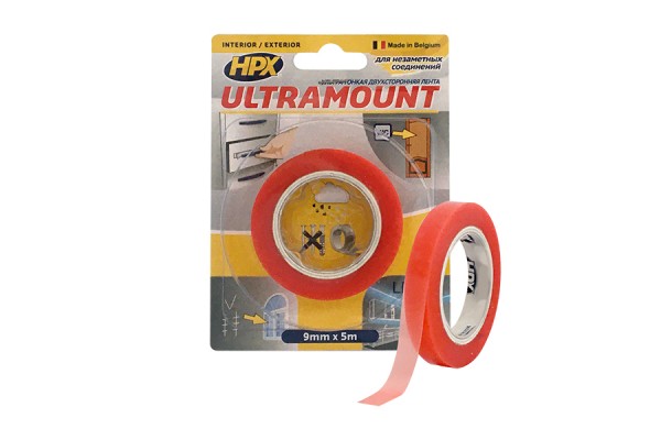 Двостороння монтажна стрічка HPX ULTRA MOUNT 9 мм x 5 м