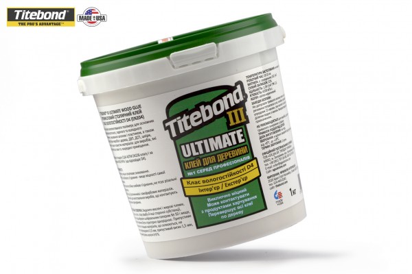 Клей для дерева столярний вологостійкий Titebond III Ultimate D4 1 кг (промтара)