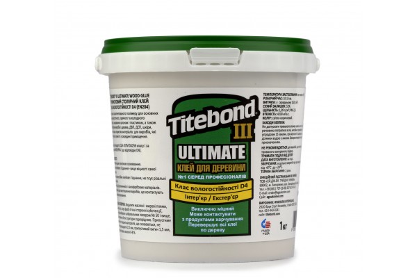 Клей для дерева столярный влагостойкий Titebond III Ultimate D4 10 кг (промтара)