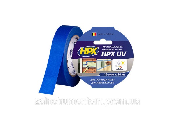 Маскирующая малярная лента HPX UV для наружных работ 19 мм x 50 м синяя