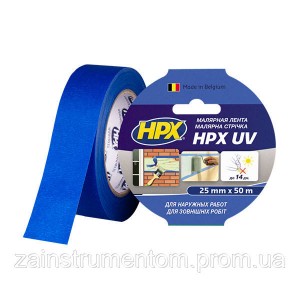 Маскуюча стрічка HPX UV для зовнішніх робіт 25 мм x 50 м синя