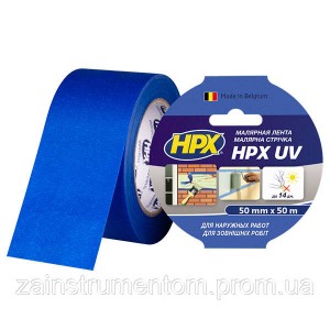 Маскуюча стрічка HPX UV для зовнішніх робіт 50 мм x 50 м синя