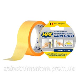 Малярная лента HPX 4400 100°C 38 мм x 25 м "Идеальный контур" желтая