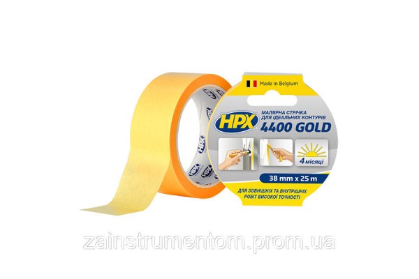 Малярна стрічка HPX 4400 100°C 38 мм x 25 м «Ідеальний контур» жовта