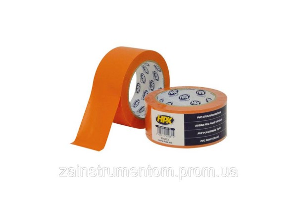 Малярная ПВХ лента HPX для штукатурки и бетона 50 мм х 33 м оранжевая