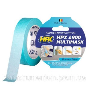 Малярная лента HPX 4900 MULTIMASK 120C 19 мм x 50 м сверхпрочная голубая
