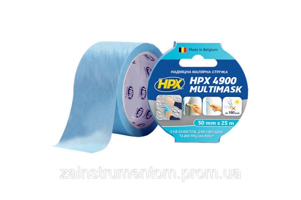Малярная лента HPX 4900 MULTIMASK 120C 50 мм x 25 м сверхпрочная голубая